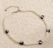 Yin & Yang Decor Faux Pearl Beaded Necklace