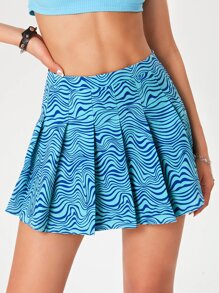 Zebra Stripe Mini Pleated Skirt