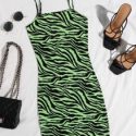 Zebra Striped Bodycon Dress