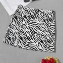 Zebra Striped Split Hem Skirt