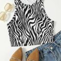 Zebra Striped Tank Top