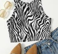 Zebra Striped Tank Top