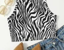 Zebra Striped Tank Top
