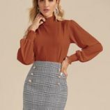 Zip Back Lettuce Frill Blouse