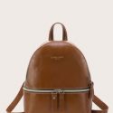 Zip Front Curved Top Backpack