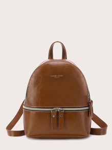 Zip Front Curved Top Backpack