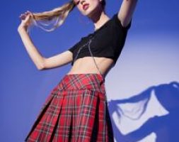 Zip Side Tartan Pleated Skirt