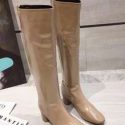 Zipper Back Chunky Heeled Knee Boots