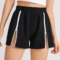 Zipper Elastic Waist Shorts