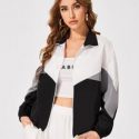 Zipper Front Colorblock Wind Jacket