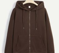 Zipper Kangaroo Pocket Drawstring Hoodie