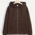 Zipper Kangaroo Pocket Drawstring Hoodie