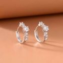 Zircon Decor Hoop Earrings